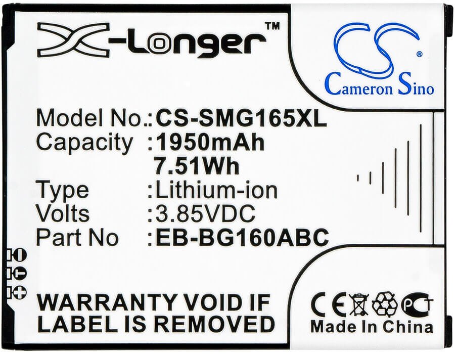 Battery For Samsung, Galaxy Folder 2, Galaxy Folder 2 Dual Sim 3.85v, 1950mah - 7.51wh Batteries for Electronics Cameron Sino Technology Limited (Suspended)