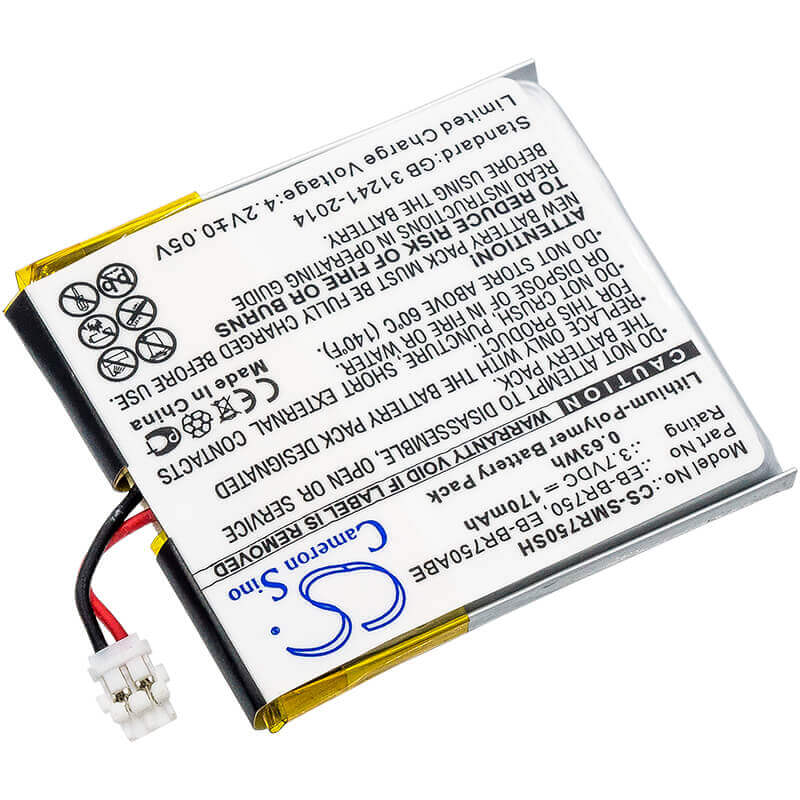 Battery For Samsung, Galaxy Gear S R750, Only Replaces Eb-br750 Version Battery 3.7v, 170mah - 0.63wh Smartwatch Cameron Sino Technology Limited