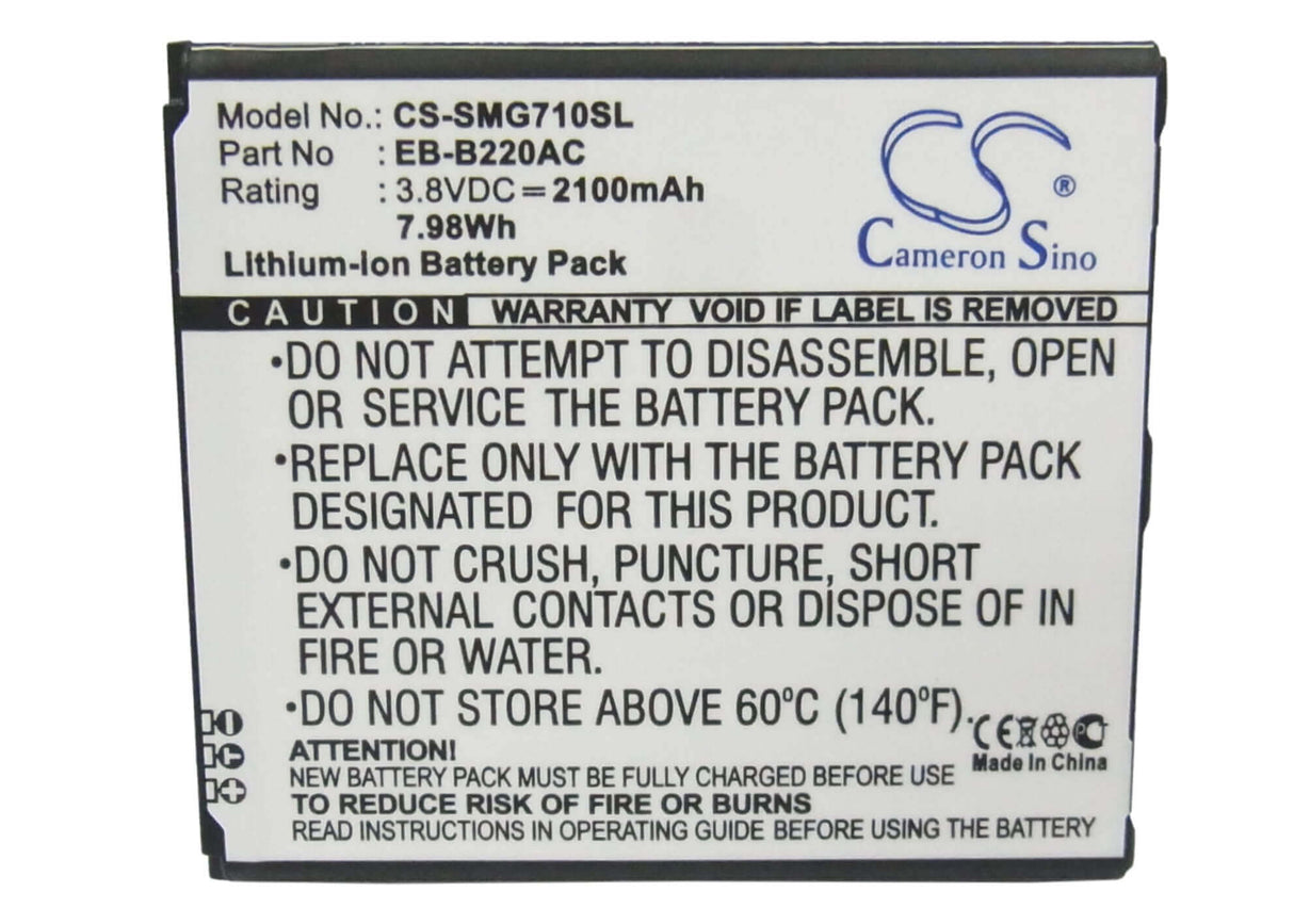 3.8V, Li-ion, 2100mAh, SmartPhone battery fits Samsung, Eb-b220ac, Galaxy Grand 2, Galaxy Grand 2 Duos, 7.98Wh Mobile, SmartPhone Cameron Sino Technology Limited (Smartphone)