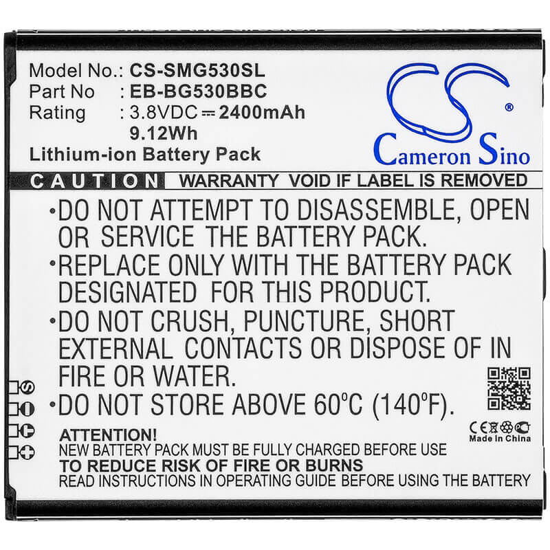 3.8V, Li-ion, 2400mAh, SmartPhone battery fits Samsung, Bg530cbu, Emerge J3, Express Prime 2, 9.12Wh Mobile, SmartPhone Cameron Sino Technology Limited (Smartphone)