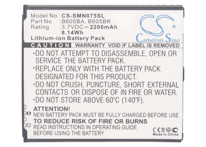 3,7V, Li-ion, 2200mAh, batterie de smartphone compatible avec Samsung, B605ba, Galaxy J, Sgh-n075t, 8,14Wh Mobile, Smartphone Cameron Sino Technology Limited (Smartphone)
