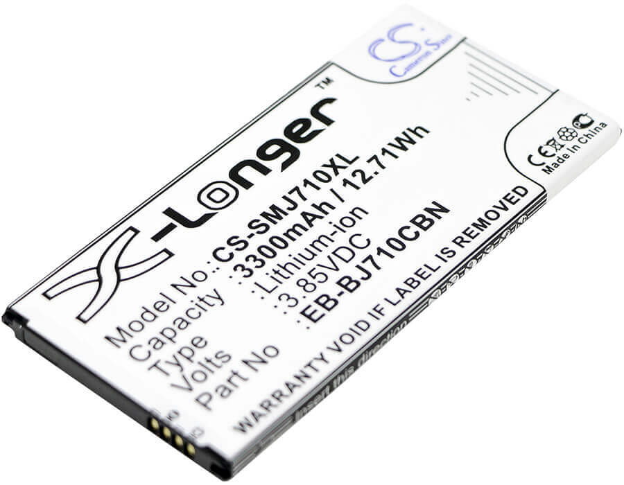 3.85V, Li-ion, 3300mAh, SmartPhone battery fits Samsung, Eb-bj710cba, Galaxy J7 2016, Galaxy J7 6 Duos Td-lte, 12.71Wh Mobile, SmartPhone Cameron Sino Technology Limited (Smartphone)