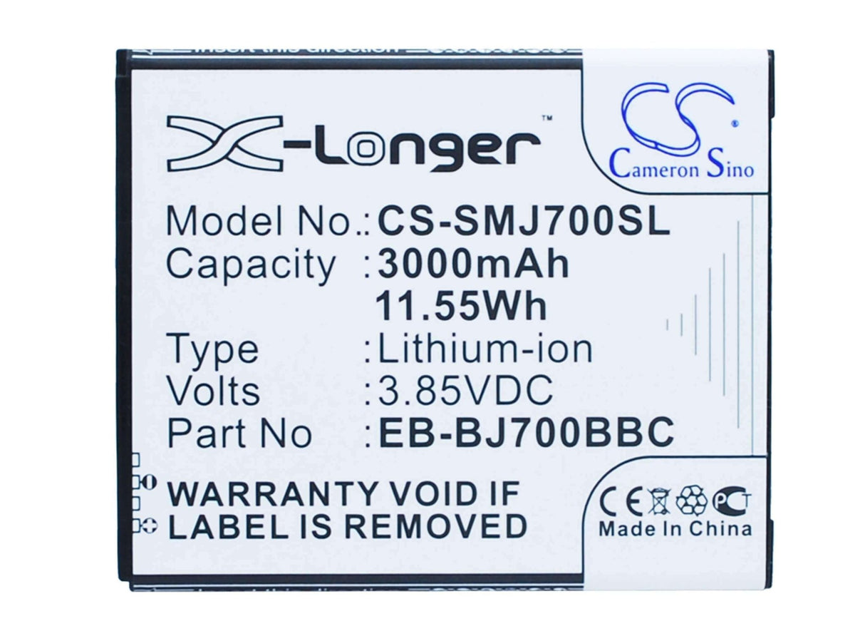 3.85V, Li-ion, 3000mAh, SmartPhone battery fits Samsung, Eb-bj700bbc, Galaxy J7, Galaxy J7 Core, 11.55Wh Mobile, SmartPhone Cameron Sino Technology Limited (Smartphone)