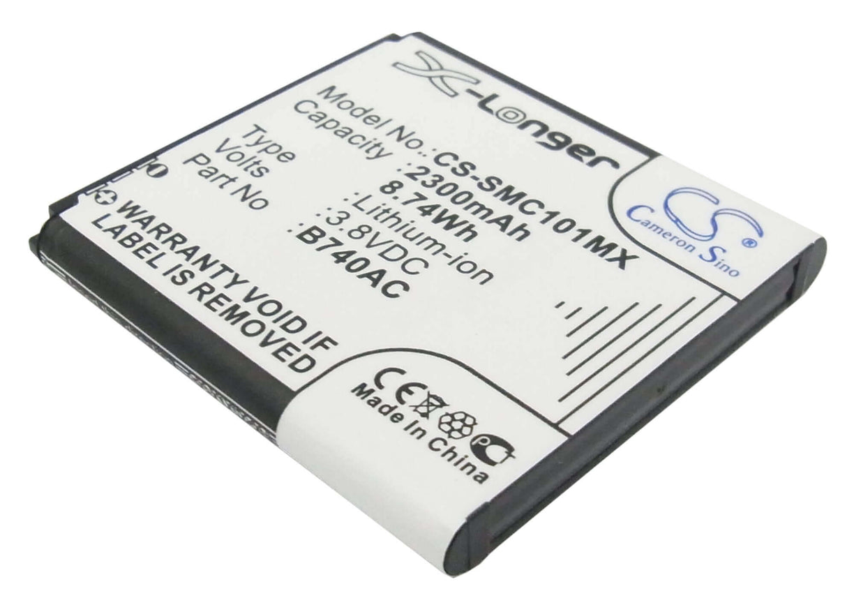 3.8V, Li-ion, 2300mAh, Camera battery fits Samsung, B740ac, Galaxy K, Galaxy S4 Zoom Lte, 8.74Wh Camera Cameron Sino Technology Limited (Suspended)