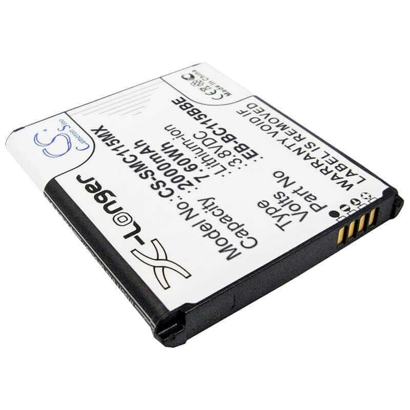 3.8V, Li-ion, 2000mAh, Camera battery fits Samsung, Eb-bc115bbc, Galaxy K Zoom, Galaxy K Zoom 3g, 7.6Wh Camera Cameron Sino Technology Limited (Camera)