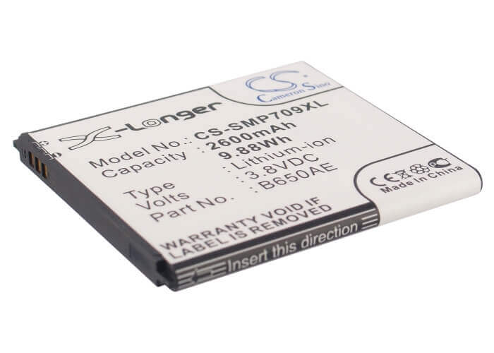 3.8V, Li-ion, 2600mAh, SmartPhone battery fits Samsung, B650ac, Galaxy Beam 2, Galaxy Mega 5.8, 9.88Wh Mobile, SmartPhone Cameron Sino Technology Limited (Smartphone)