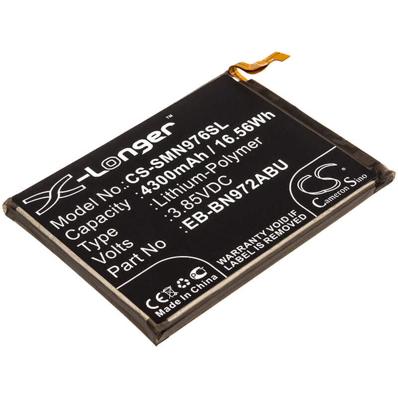 3.85V, Li-Polymer, 4300mAh, SmartPhone battery fits Samsung, Eb-bn972abu, Galaxy Note 10 Plus, Galaxy Note 10+, 16.56Wh Mobile, SmartPhone Cameron Sino Technology Limited (Smartphone)