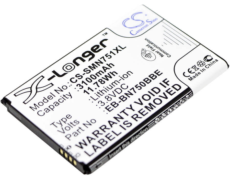 3.8V, Li-ion, 3100mAh, SmartPhone battery fits Samsung, (Black),Eb-bn750bbc, Galaxy Note 3 Mini, Galaxy Note 3 Neo, 11.78Wh Mobile, SmartPhone Cameron Sino Technology Limited (Smartphone)