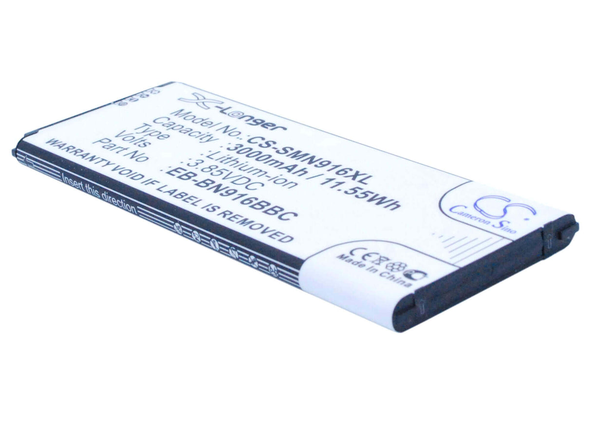3.85V, Li-ion, 3000mAh, SmartPhone battery fits Samsung, (V2),Eb-bn916bbc, Galaxy Note 4 ( China Mobile ), Sm-n9100, 11.55Wh Mobile, SmartPhone Cameron Sino Technology Limited (Smartphone)