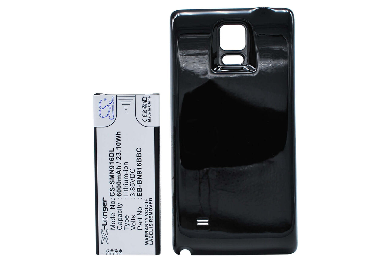 3,85V, Li-ion, 6000mAh, batterie de smartphone compatible avec Samsung, (Noir), Eb-bn916bbc, Galaxy Note 4 ( China Mobile ), Sm-n9100, 23,1Wh Mobile, SmartPhone Cameron Sino Technology Limited (Smartphone)