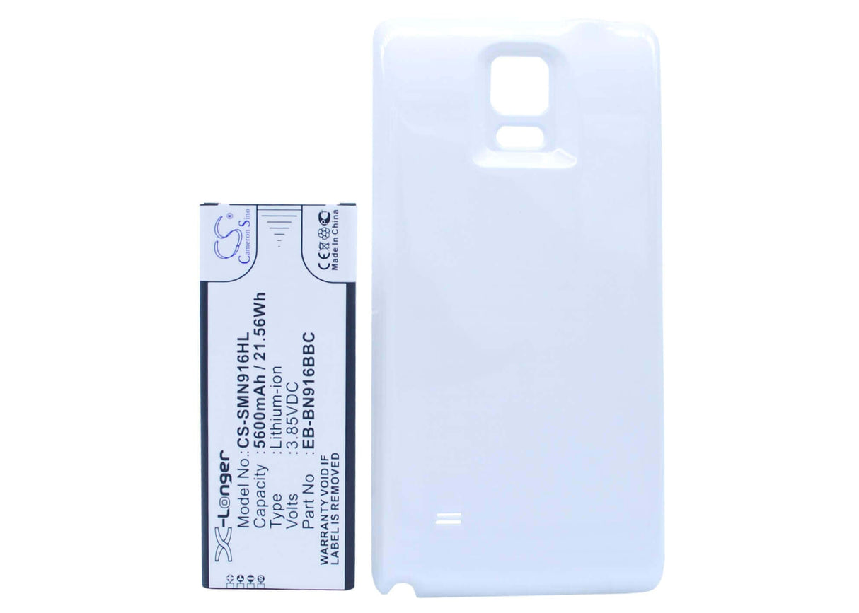 3.85V, Li-ion, 5600mAh, Batterie de smartphone compatible avec Samsung, (Blanc), Eb-bn916bbc, Galaxy Note 4 ( China Mobile ), Sm-n9100, 21.56Wh Mobile, Smartphone Cameron Sino Technology Limited (Smartphone)