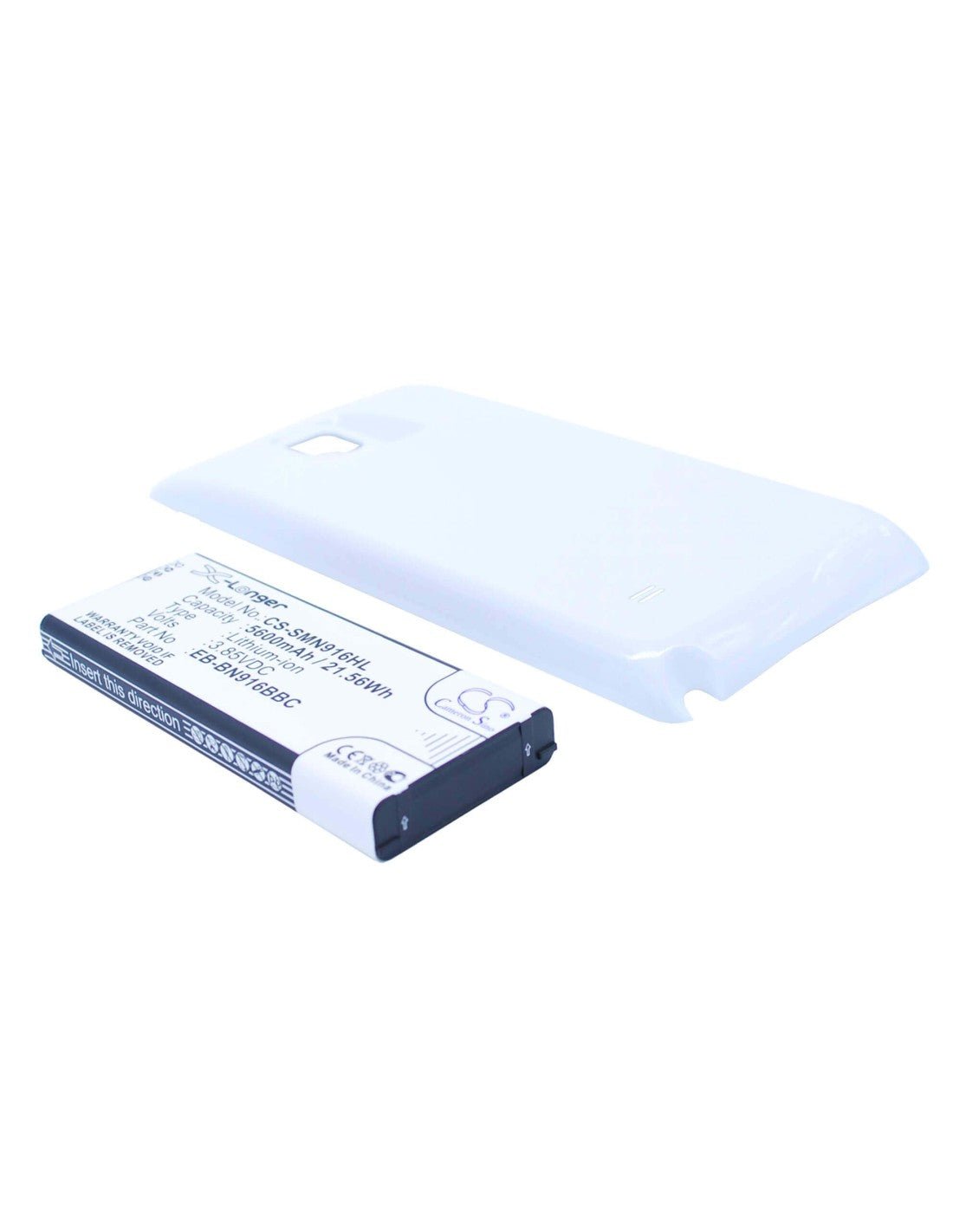 3.85V, Li-ion, 5600mAh, Batterie de smartphone compatible avec Samsung, (Blanc), Eb-bn916bbc, Galaxy Note 4 ( China Mobile ), Sm-n9100, 21.56Wh Mobile, Smartphone Cameron Sino Technology Limited (Smartphone)