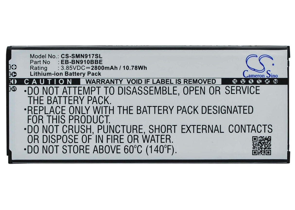 3.85V, Li-ion, 2800mAh, SmartPhone battery fits Samsung, Eb-bn910bbe, Galaxy Note 4, Sm-n910a, 10.78Wh Mobile, SmartPhone Cameron Sino Technology Limited (Smartphone)