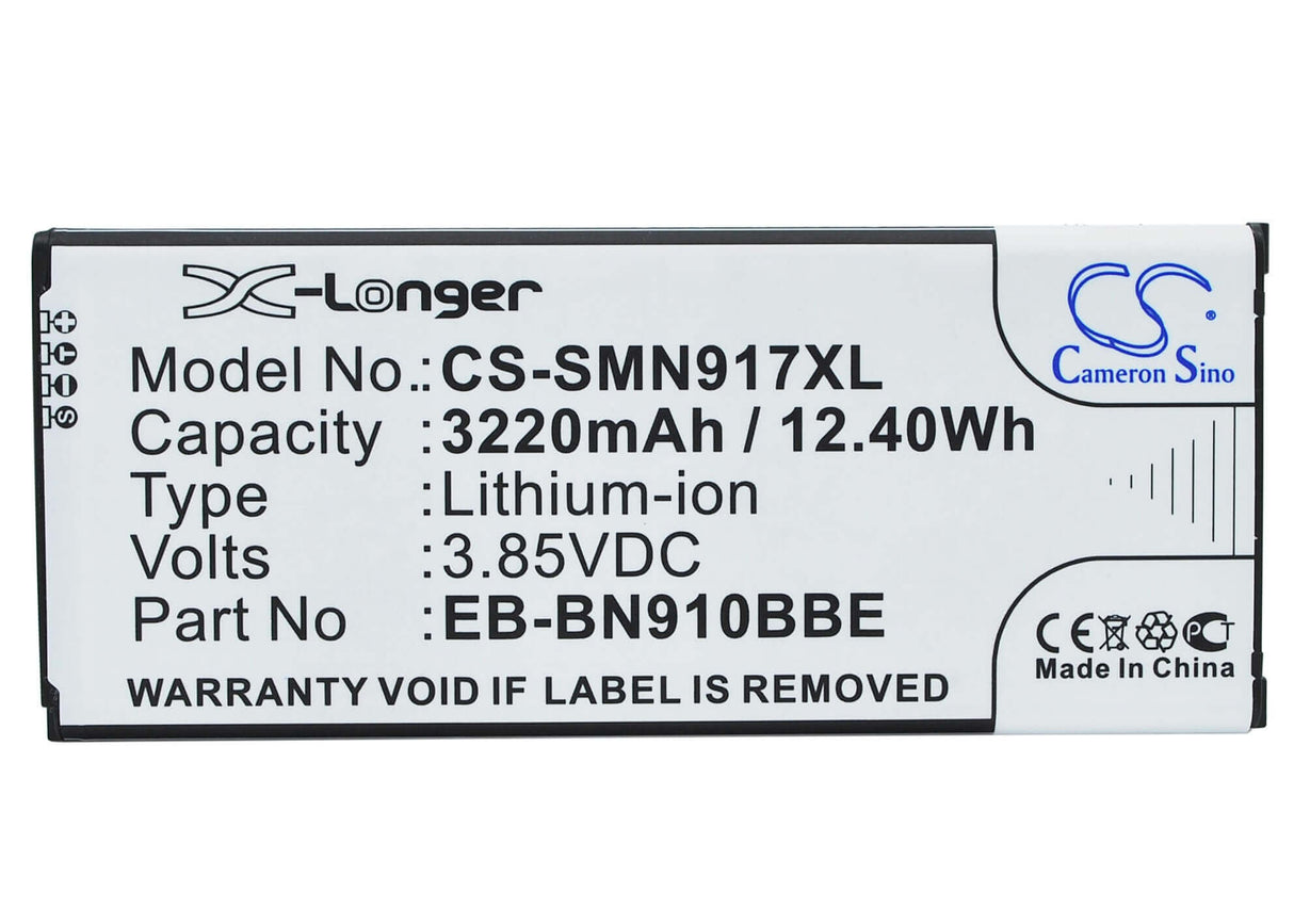 3.85V, Li-ion, 3220mAh, SmartPhone battery fits Samsung, (V2),Eb-bn910bbe, Galaxy Note 4, Sm-n910a, 12.4Wh Mobile, SmartPhone Cameron Sino Technology Limited (Smartphone)