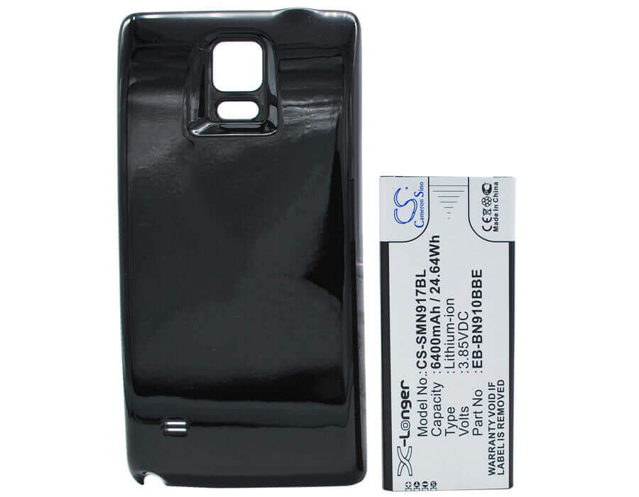 3.85V, Li-ion, 6400mAh, SmartPhone battery fits Samsung, (V2),Eb-bn910bbe, Galaxy Note 4, Sm-n910a, 24.64Wh Mobile, SmartPhone Cameron Sino Technology Limited (Smartphone)