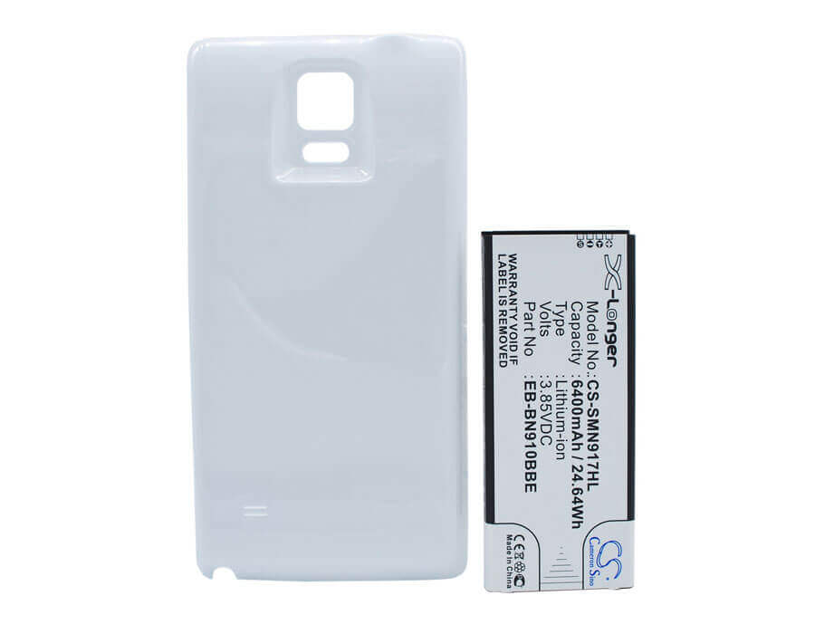 3,85V, Li-ion, 6400mAh, batterie de smartphone compatible Samsung, (Noir), Eb-bn910bbe, Galaxy Note 4, Sm-n910a, 24,64Wh Mobile, Smartphone Cameron Sino Technology Limited (Smartphone)