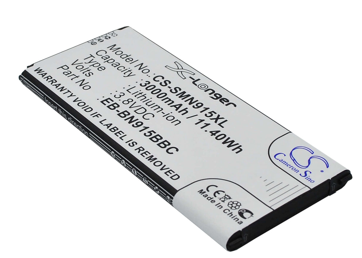 3.8V, Li-ion, 3000mAh, SmartPhone battery fits Samsung, (Black),Eb-bn915bbc, Galaxy Note Edge, Note Edge 4g, 11.4Wh Mobile, SmartPhone Cameron Sino Technology Limited (Smartphone)