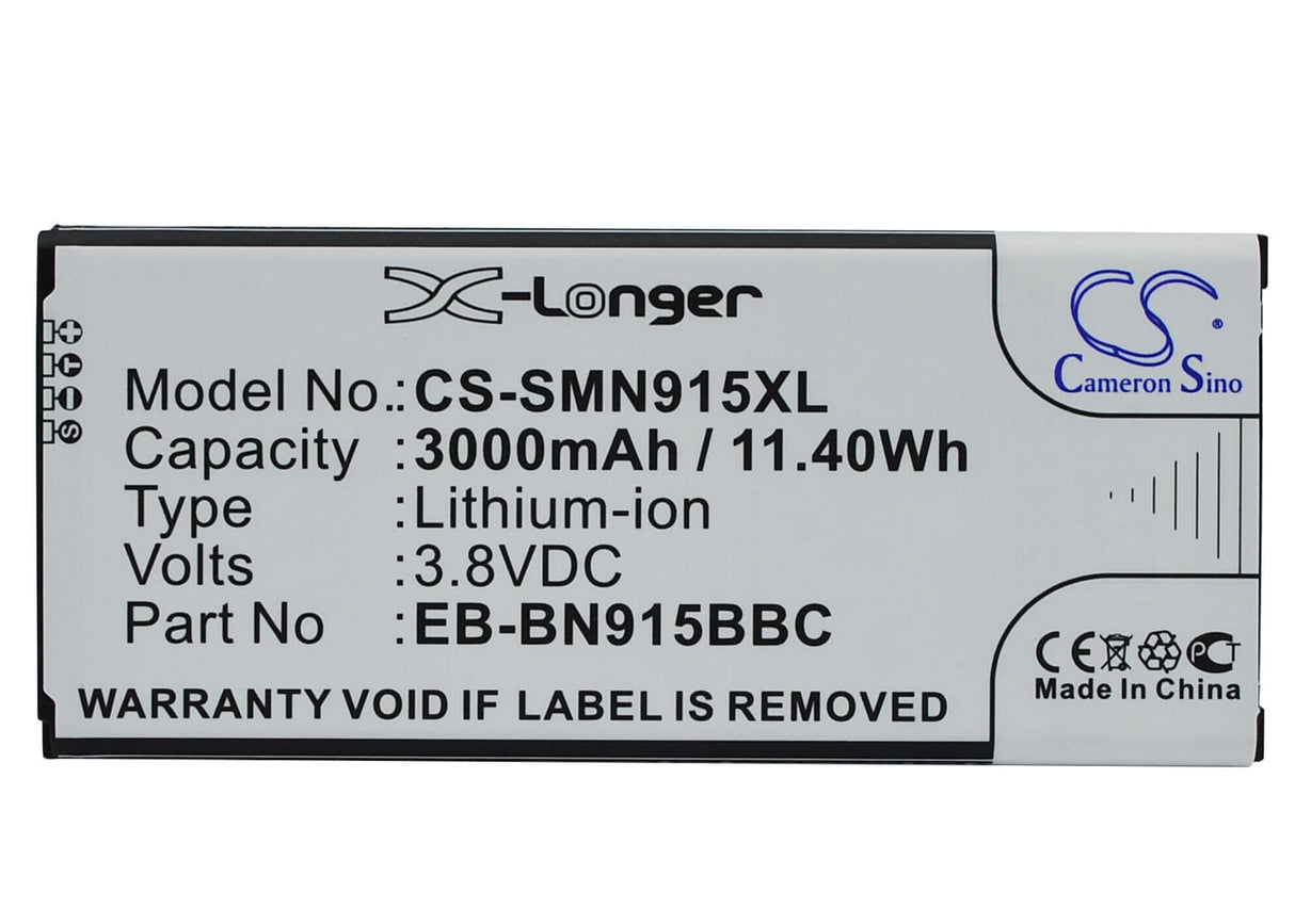 3.8V, Li-ion, 3000mAh, SmartPhone battery fits Samsung, (Black),Eb-bn915bbc, Galaxy Note Edge, Note Edge 4g, 11.4Wh Mobile, SmartPhone Cameron Sino Technology Limited (Smartphone)