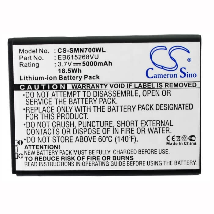 3.7V, Li-ion, 5000mAh, batterie de smartphone compatible Samsung, (Blanc), Eb615268vk, Galaxy Note, Gt-i9220, 18.5Wh Mobile, Smartphone Cameron Sino Technology Limited (Smartphone)
