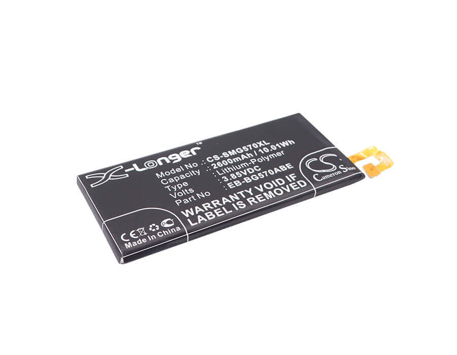 3.85V, Li-Polymer, 2600mAh, SmartPhone battery fits Samsung, Eb-bg570abe, Galaxy On5 2016 Duos, Galaxy On5 2016 Duos Td-lte, 10.01Wh Mobile, SmartPhone Cameron Sino Technology Limited (Smartphone)