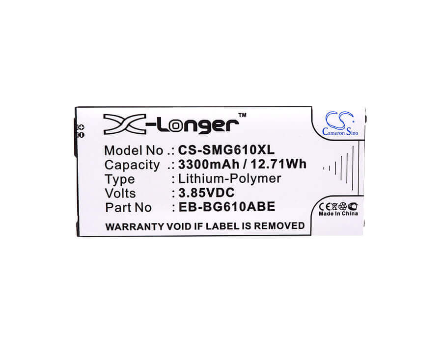 3.85V, Li-Polymer, 3300mAh, SmartPhone battery fits Samsung, Eb-bg610aba, A6s Dual Sim Td-lte, Galaxy A6s, 12.71Wh Mobile, SmartPhone Cameron Sino Technology Limited (Smartphone)