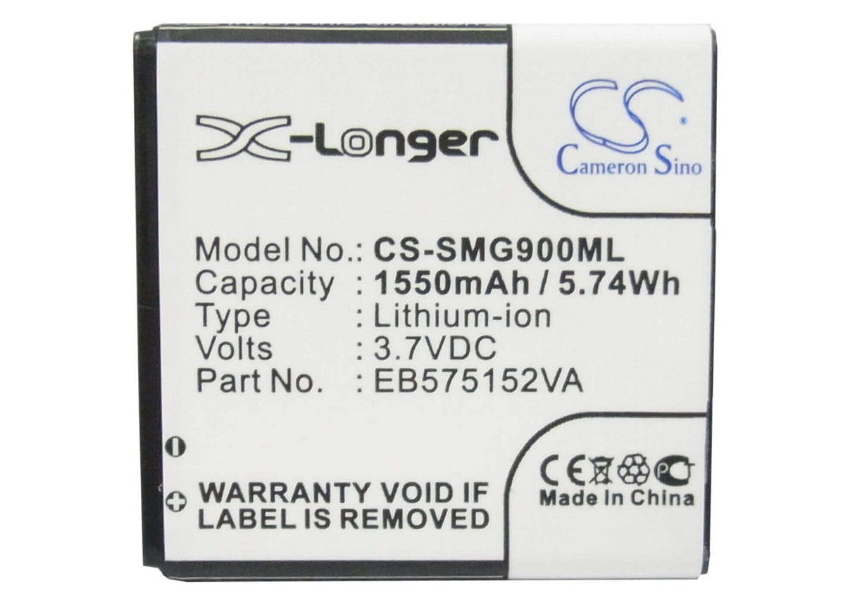 3.7V, Li-ion, 1550mAh, SmartPhone battery fits Verizon, Sprint, Samsung, At&t, T-mobile, Ntt Docomo, Eb575152la, Captivate, Epic 4g, 5.74Wh Mobile, SmartPhone Cameron Sino Technology Limited (Smartphone)