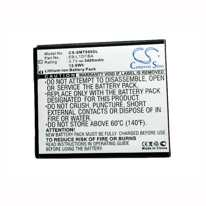 3.7V, Li-ion, 3400mAh, SmartPhone battery fits T-mobile, Eb-l1d7iba, Galaxy S Hercules, Galaxy S Ii X, 12.58Wh Mobile, SmartPhone Cameron Sino Technology Limited (Suspended)