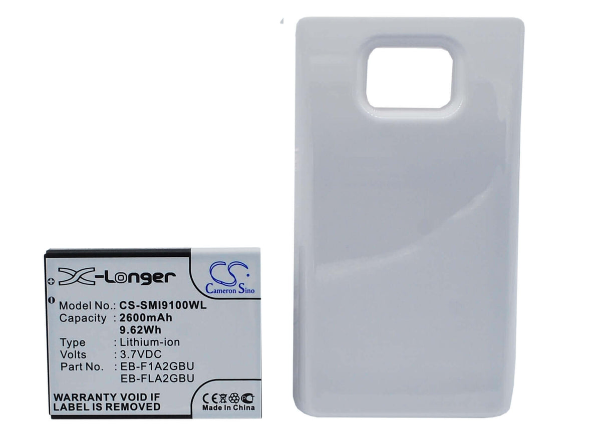 3.7V, Li-ion, 2600mAh, SmartPhone battery fits Samsung, (White),Eb-f1a2gbu, Galaxy S Ii, Galaxy S2, 9.62Wh Mobile, SmartPhone Cameron Sino Technology Limited (Smartphone)