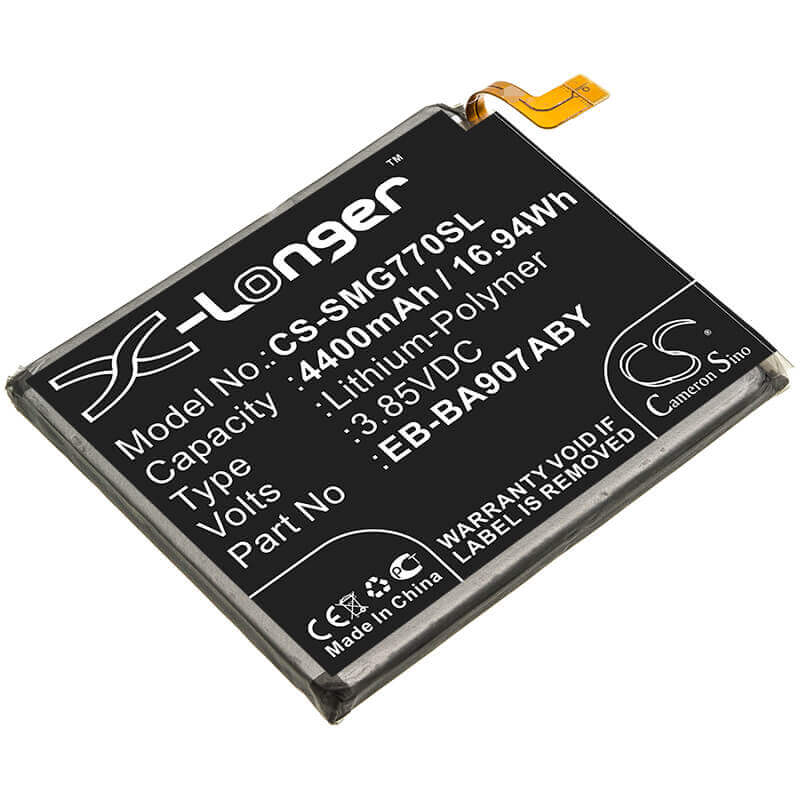 3.85V, Li-Polymer, 4400mAh, SmartPhone battery fits Samsung, Eb-ba907aby, Galaxy S10 Lite, Sm-g770, 16.94Wh Mobile, SmartPhone Cameron Sino Technology Limited (Smartphone)