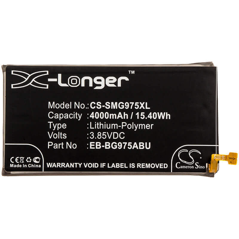 3.85V, Li-Polymer, 4000mAh, SmartPhone battery fits Samsung, Eb-bg975abu, Galaxy S10 Plus, Galaxy S10+, 15.4Wh Mobile, SmartPhone Cameron Sino Technology Limited (Smartphone)