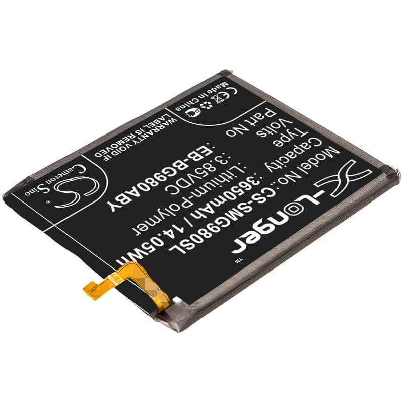 3.85V, Li-Polymer, 3650mAh, SmartPhone battery fits Samsung, Eb-bg980aby, Galaxy S11e, Galaxy S20, 14.05Wh Mobile, SmartPhone Cameron Sino Technology Limited (Smartphone)