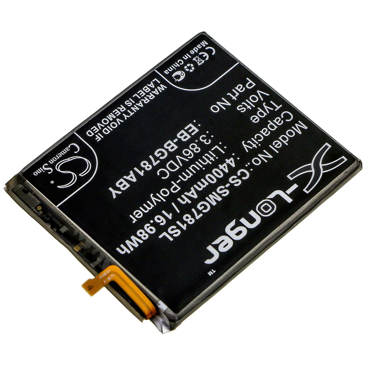 3.86V, Li-Polymer, 4400mAh, SmartPhone battery fits Samsung, Eb-bg781abe, Galaxy S20 Fan Edition, Galaxy S20 Fe 5g, 16.98Wh Mobile, SmartPhone Cameron Sino Technology Limited (Smartphone)
