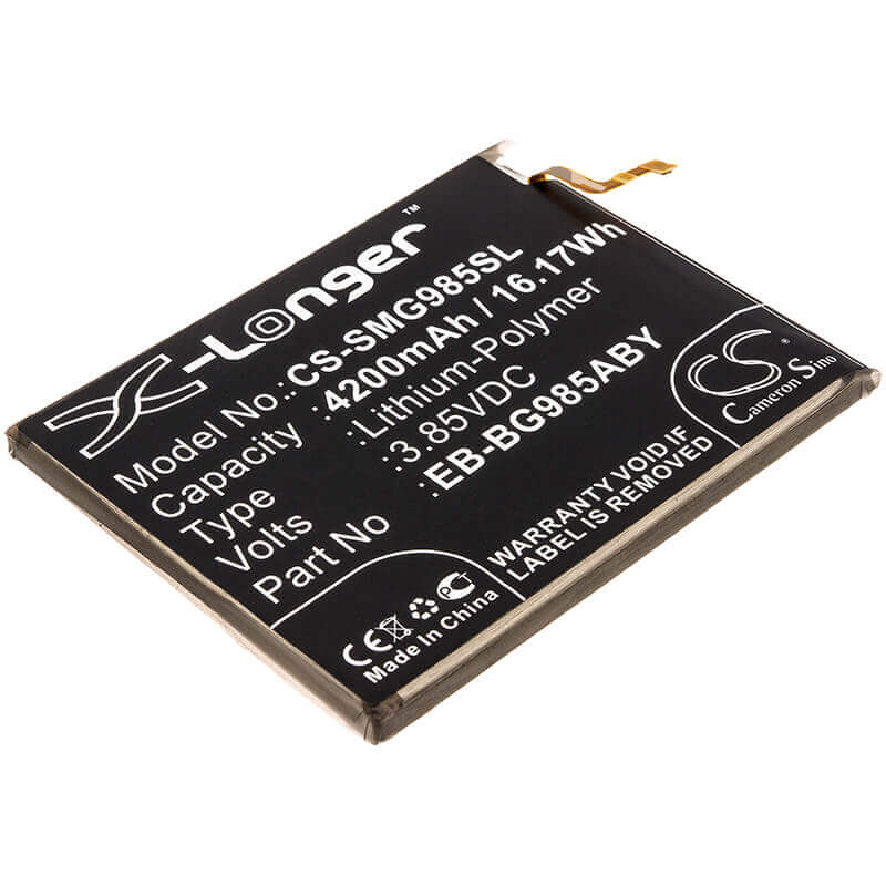 3.85V, Li-Polymer, 4200mAh, SmartPhone battery fits Samsung, Eb-bg985aby, Galaxy S20 Plus, Sc-52a, 16.17Wh Mobile, SmartPhone Cameron Sino Technology Limited (Smartphone)