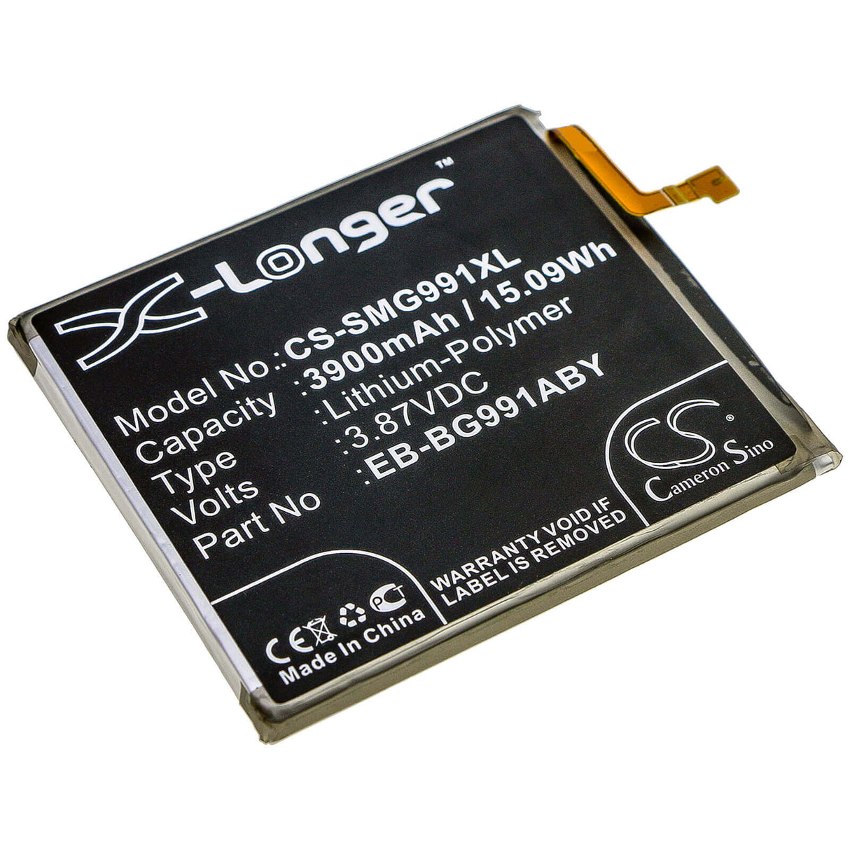3.87V, Li-Polymer, 3900mAh, SmartPhone battery fits Samsung, Eb-bg991abu, Galaxy S21 5g, Galaxy S21 5g Uw, 15.09Wh Mobile, SmartPhone Cameron Sino Technology Limited (Smartphone)