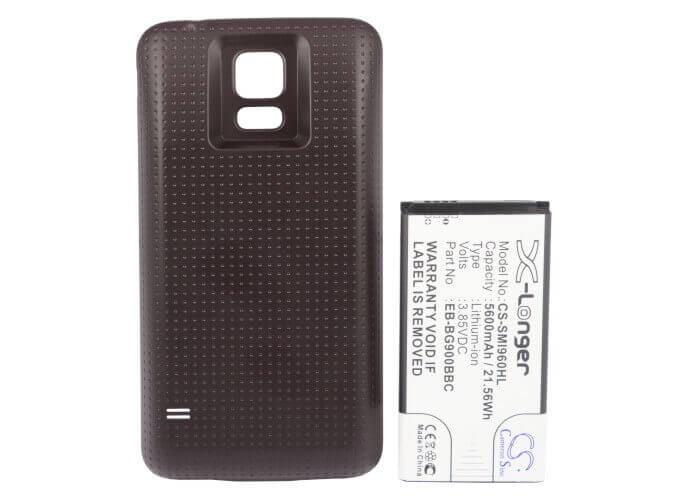 3.85V, Li-ion, 5600mAh, batterie de smartphone compatible Samsung, (Marron), Eb-b900bc, Galaxy S5, Galaxy S5 Lte, 21.56Wh Mobile, Smartphone Cameron Sino Technology Limited (Smartphone)