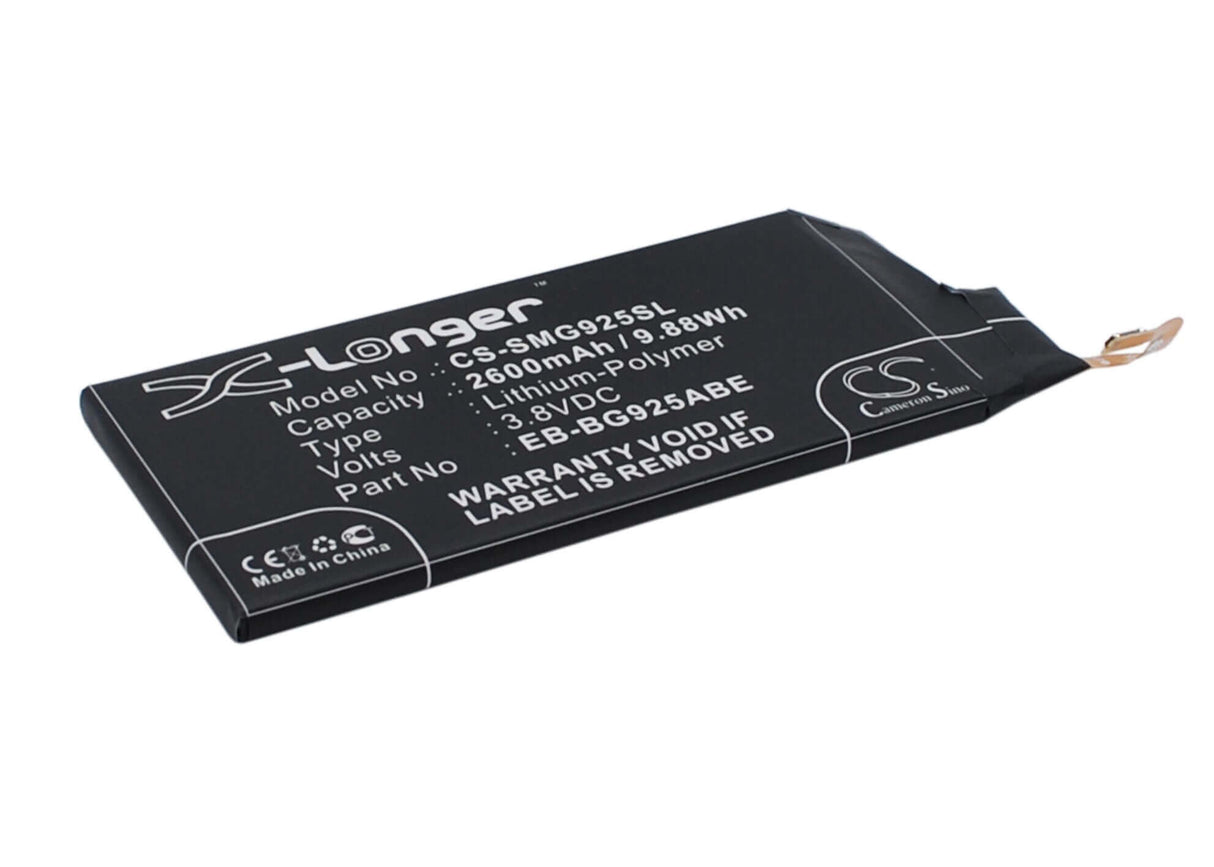 3.8V, Li-Polymer, 2600mAh, SmartPhone battery fits Samsung, Eb-bg925aba, Galaxy S6 Edge, Galaxy S6 Edge Td-lte, 9.88Wh Mobile, SmartPhone Cameron Sino Technology Limited (Smartphone)