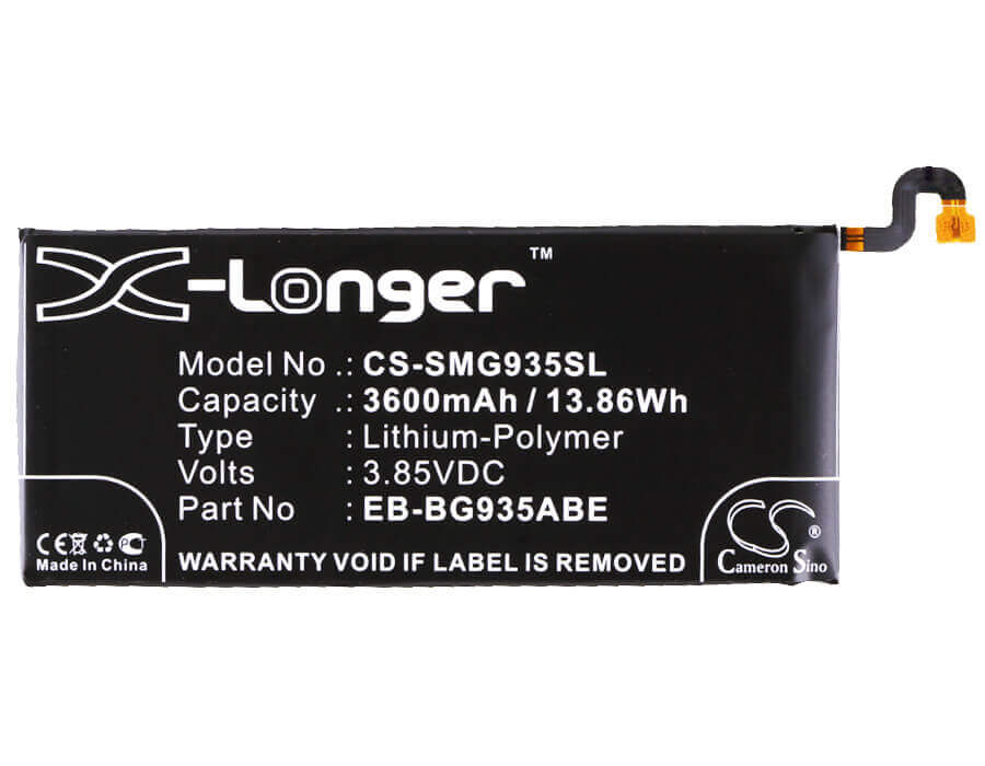 3.85V, Li-Polymère, 3600mAh, batterie de smartphone compatible avec Samsung, Eb-bg935aba, Galaxy S7 Edge, Galaxy S7 Edge Xlte, 13.86Wh Mobile, Smartphone Cameron Sino Technology Limited (Smartphone)