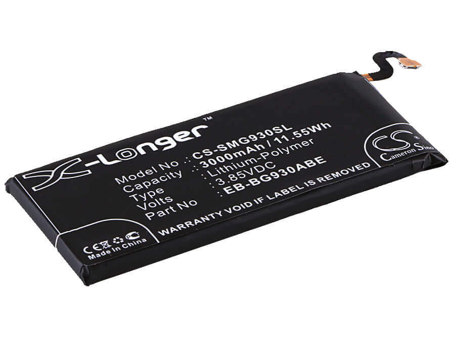 3.85V, Li-Polymer, 3000mAh, SmartPhone battery fits Samsung, Eb-bg930aba, Galaxy S7, Galaxy S7 Duos, 11.55Wh Mobile, SmartPhone Cameron Sino Technology Limited (Smartphone)