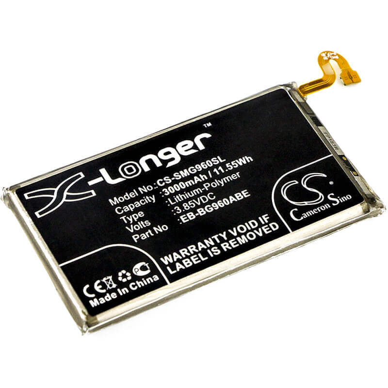 3.85V, Li-Polymer, 3000mAh, SmartPhone battery fits Samsung, Eb-bg960abe, Galaxy S9, Galaxy S9 Duos, 11.55Wh Mobile, SmartPhone Cameron Sino Technology Limited (Smartphone)
