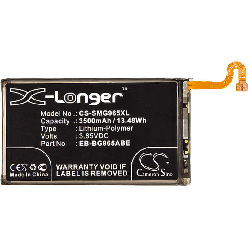 3.85V, Li-Polymer, 3500mAh, SmartPhone battery fits Samsung, Eb-bg965aba, Galaxy S9 Plus, Galaxy S9+, 13.48Wh Mobile, SmartPhone Cameron Sino Technology Limited (Smartphone)
