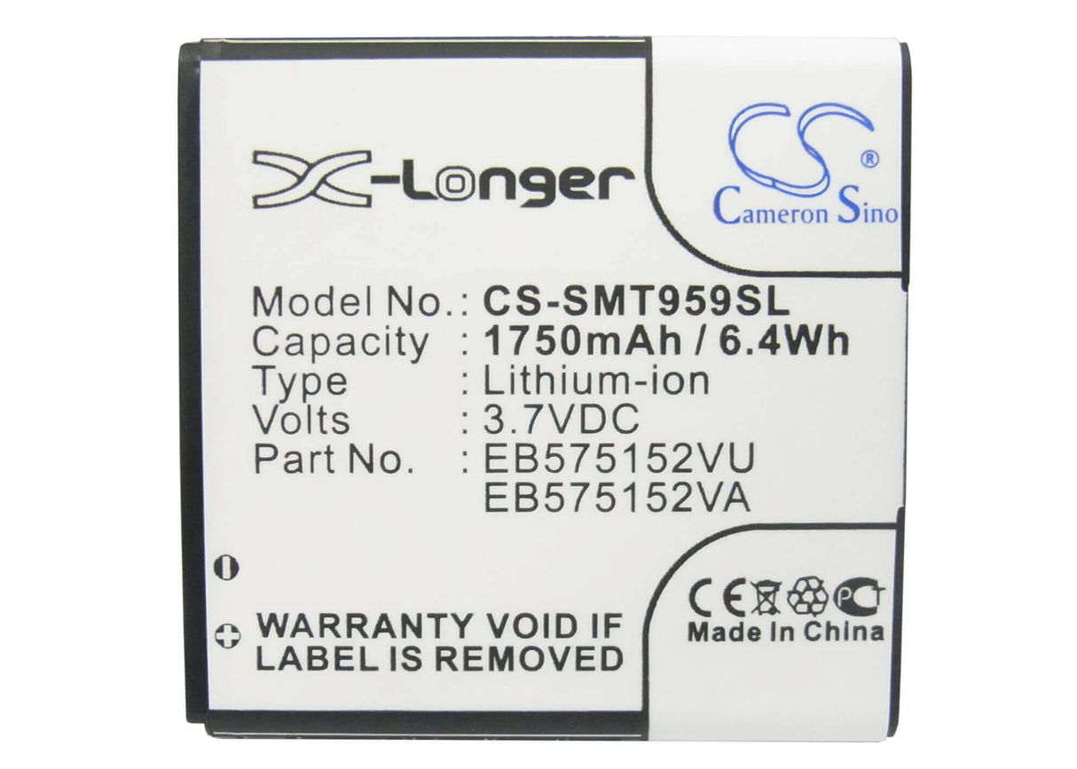 3.7V, Li-ion, 1750mAh, SmartPhone battery fits Verizon, Eb575152la, Captivate, Epic 4g, 6.48Wh Mobile, SmartPhone Cameron Sino Technology Limited (Suspended)