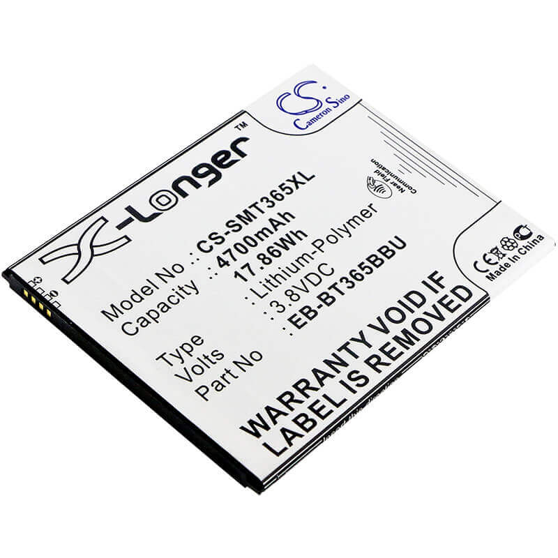 3.8V, Li-Polymer, 4700mAh, Tablet battery fits Samsung, Eb-bt365bbc, Galaxy Tab Active, Galaxy Tab Active 2, 17.86Wh Tablet Cameron Sino Technology Limited