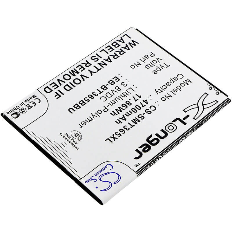 3.8V, Li-Polymer, 4700mAh, Tablet battery fits Samsung, Eb-bt365bbc, Galaxy Tab Active, Galaxy Tab Active 2, 17.86Wh Tablet Cameron Sino Technology Limited