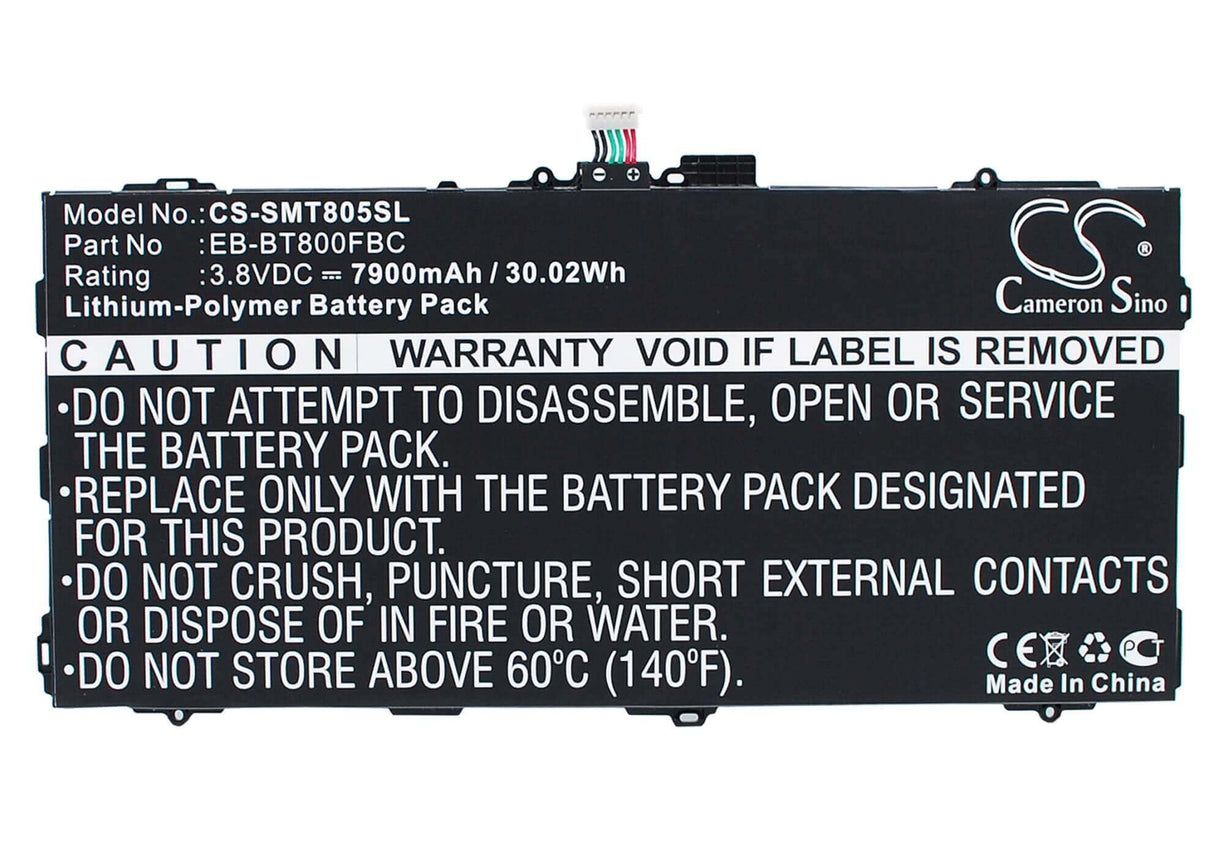 3.8V, Li-Polymer, 7900mAh, Tablet battery fits Samsung, Eb-bt800fbc, Chagall, Galaxy Tab S 10.5, 30.02Wh Tablet Cameron Sino Technology Limited