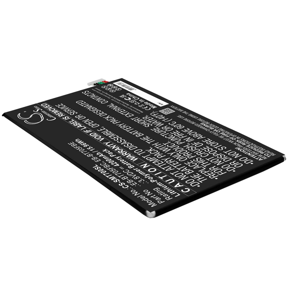 3.8V, Li-Polymer, 4200mAh, Tablet battery fits Samsung, Eb-bt705fbc, Galaxy Tab S 8.4, Galaxy Tab S 8.4 Wifi, 15.96Wh Tablet Cameron Sino Technology Limited