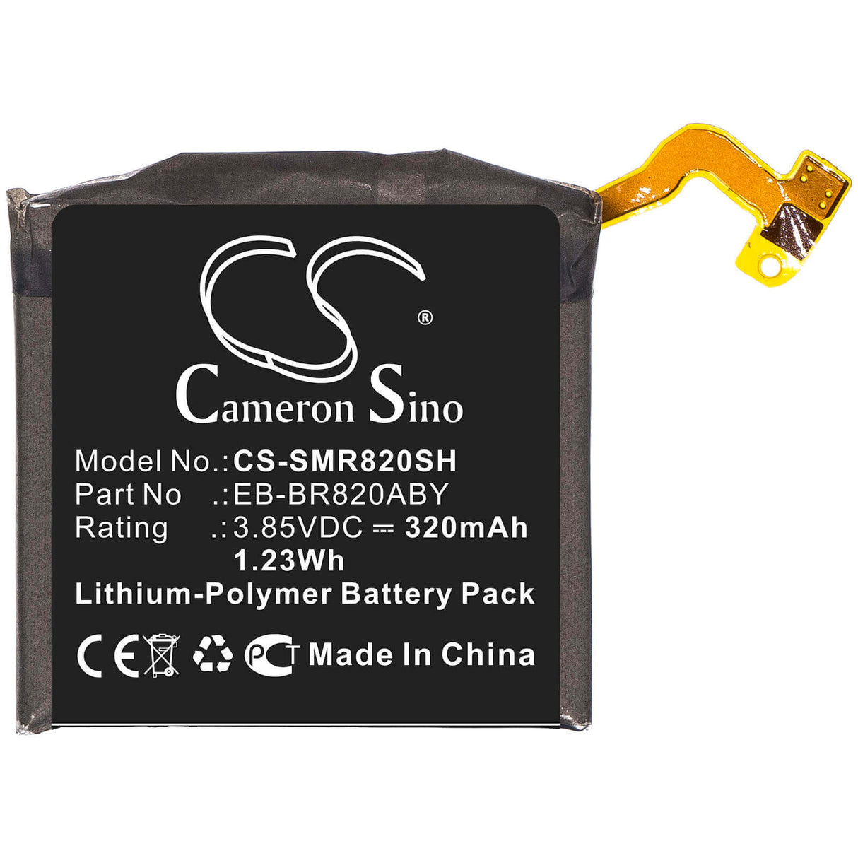 3.85V, Li-Polymer, 320mAh, Smartwatch battery fits Samsung, Eb-br820aby, Galaxy Watch Active 2, Galaxy Watch Active 2 44mm, 1.23Wh Smartwatch Cameron Sino Technology Limited