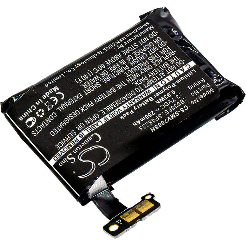3.7V, Li-Polymer, 250mAh, Smartwatch battery fits Samsung, B030fe, Gear 1, Sm-v700, 0.93Wh Smartwatch Cameron Sino Technology Limited