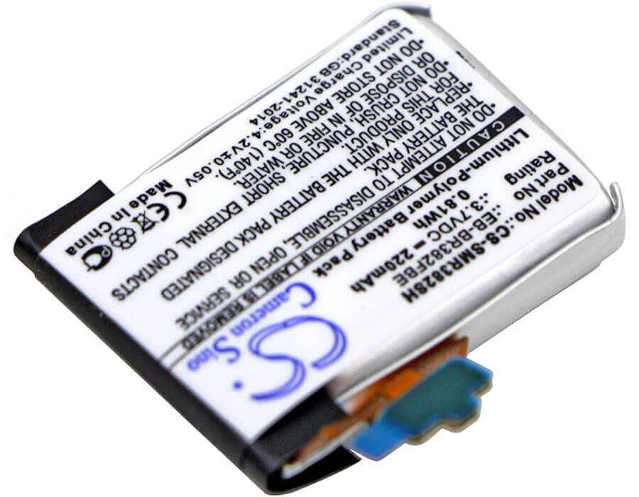 3.7V, Li-Polymer, 220mAh, Smartwatch battery fits Samsung, Eb-br382fbe, Gear Live, Sm-r382, 0.81Wh Smartwatch Cameron Sino Technology Limited