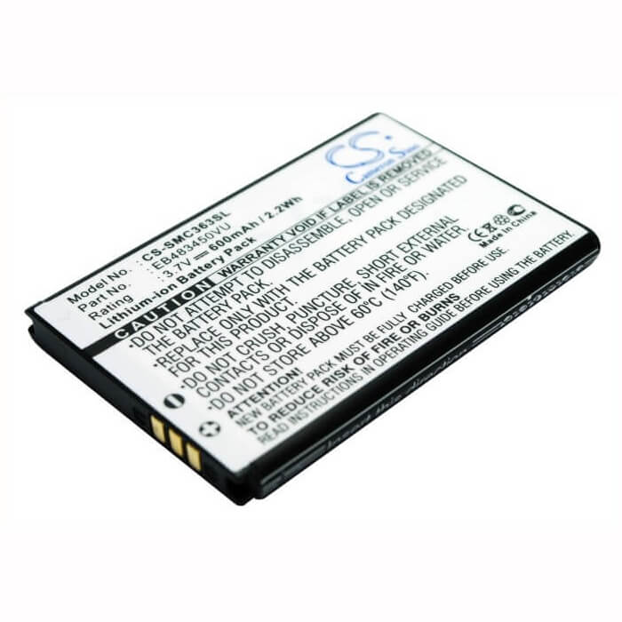 3.7V, Li-ion, 600mAh, SmartPhone battery fits Samsung, Eb483450vu, Gt-c3230, Gt-c3630, 2.22Wh Mobile, SmartPhone Cameron Sino Technology Limited (Suspended)
