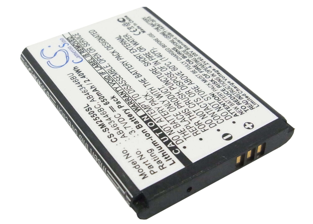 3,7V, Li-ion, 650mAh, batterie de smartphone compatible Samsung, Ab463446bc, Champ, Diva Folder, 2,41Wh Mobile, Smartphone Cameron Sino Technology Limited (Smartphone)